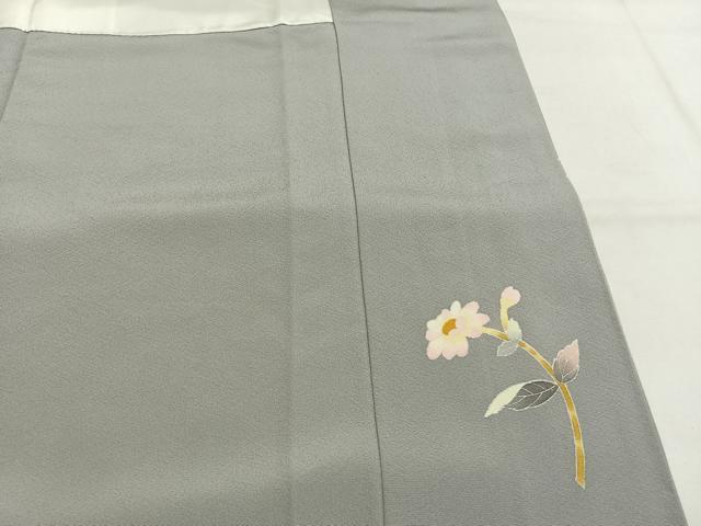 平和屋着物●京加賀友禅 百貫石峰 訪問着 草花文 暈し染め 正絹 逸品 AABG4836fy