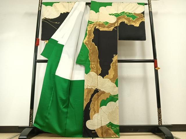 平和屋着物●ジャパンオートクチュール 渡辺雪三郎 訪問着 松 金糸 金彩 正絹 逸品 未使用 AABG4838fy