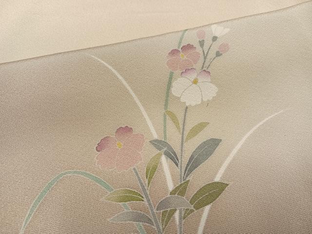 平和屋着物●訪問着 友禅 作家物 草花文 正絹 逸品 AABG4841ph