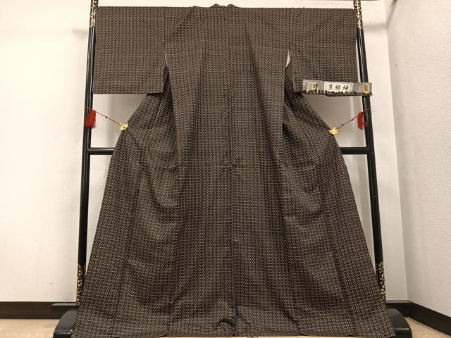 平和屋着物●真綿紬 反端付き ロング丈 正絹 逸品 AABG4847ph