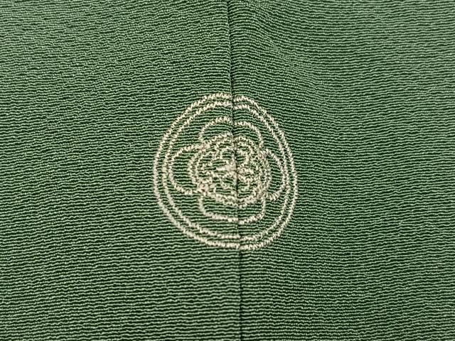 平和屋着物●上質な色無地 老竹色 正絹 逸品 AABG4865ph