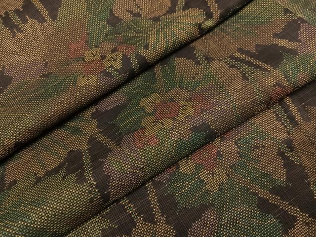 平和屋着物●本場大島紬 一元7マルキ 草花文 正絹 逸品 未使用 AABG4866ph