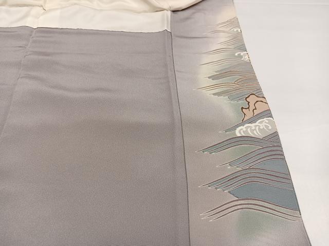 平和屋着物●豪華色留袖 友禅 作家物 駒刺繍 宝舟 暈し染め 金彩 正絹 逸品 AABG4870ph