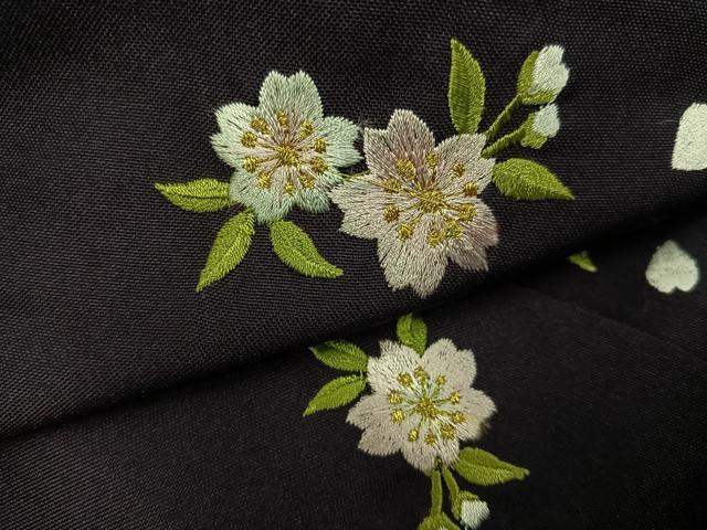平和屋着物●女性 行灯袴 舞桜文 暈し染め 金糸 洗える着物 未使用 AABG4904ph