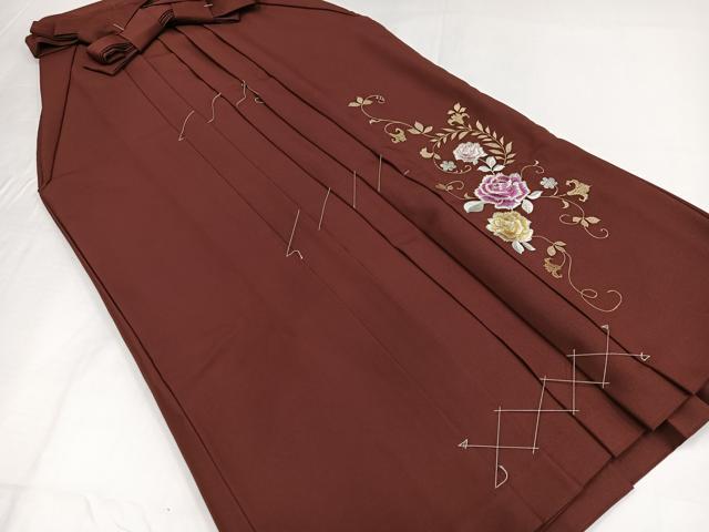 平和屋着物●女性 行灯袴 刺繍 草花文 金彩 洗える着物 未使用 AABG4906ph
