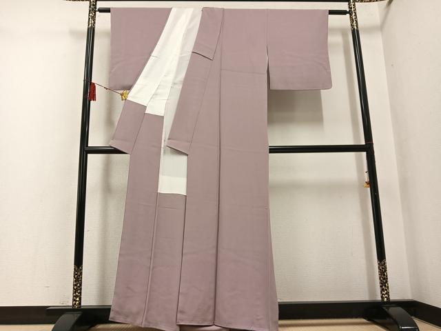 平和屋着物●上質な色無地 梅染色 正絹 逸品 AABG4916ph
