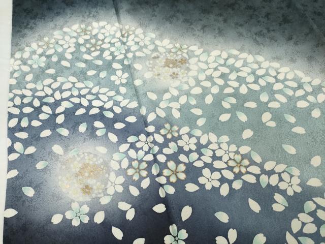 平和屋着物●訪問着 遠山花丸文 暈し染め 正絹 逸品 AABG4921ck