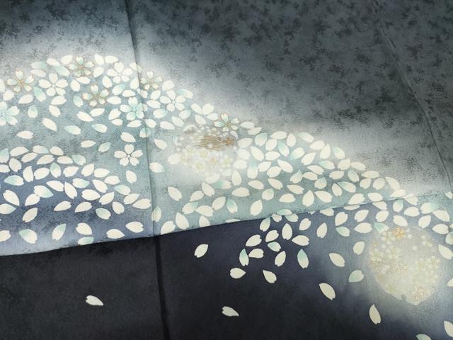 平和屋着物●訪問着 遠山花丸文 暈し染め 正絹 逸品 AABG4921ck