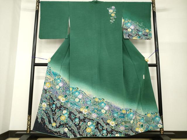 平和屋着物●訪問着 作家物 辻が花 花尽くし 暈し染め 正絹 逸品 AABG4922ck
