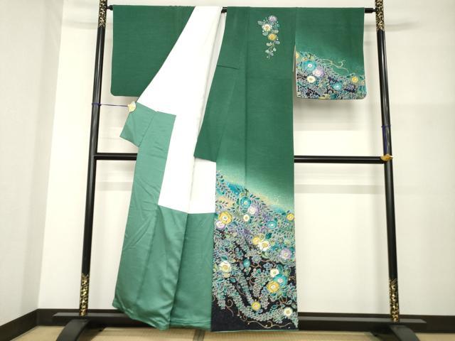 平和屋着物●訪問着 作家物 辻が花 花尽くし 暈し染め 正絹 逸品 AABG4922ck
