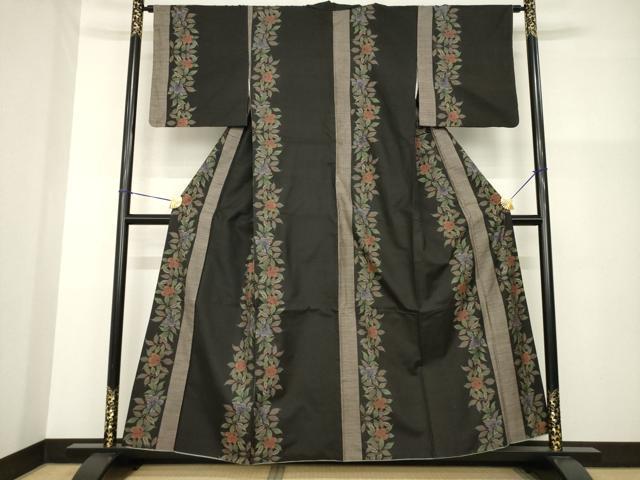 平和屋着物●本場大島紬 カタス9マルキ 地空き 花間道 正絹 逸品 AABG4943ck