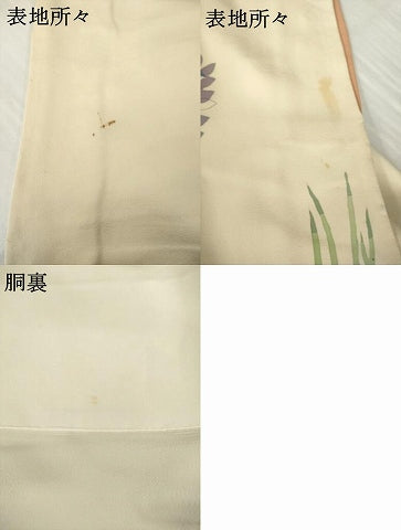 平和屋着物●訪問着 作家物 枝に休み鳥 薔薇 バラ 高島屋扱い 正絹 逸品 AABG4957ck