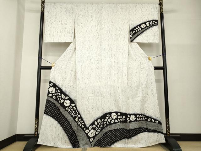 平和屋着物●訪問着 辻が花 絞り 舞花文 正絹 逸品 AABG4964ck