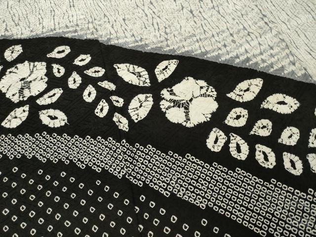平和屋着物●訪問着 辻が花 絞り 舞花文 正絹 逸品 AABG4964ck