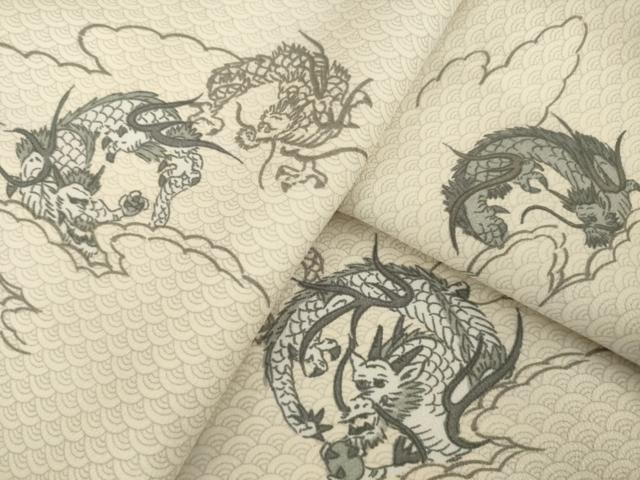 平和屋着物●小紋 龍 洗える着物 AABG4972ck
