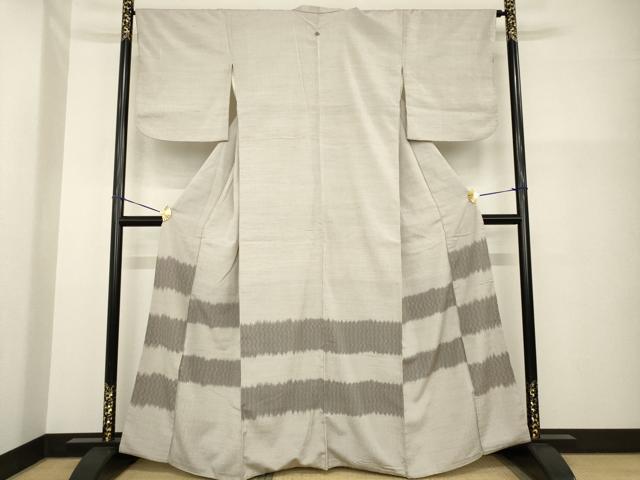 平和屋着物●お召 訪問着 横段文 正絹 逸品 AABG4973ck