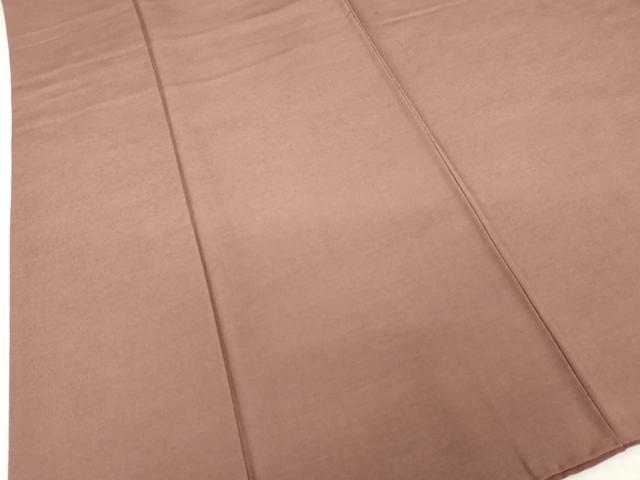 平和屋着物●お召 色無地 栗皮茶色 正絹 逸品 AABG4979ck