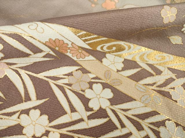 平和屋着物●豪華色留袖 駒刺繍 雪輪松文 梅 暈し染め 金彩 正絹 逸品 AABG4983ck