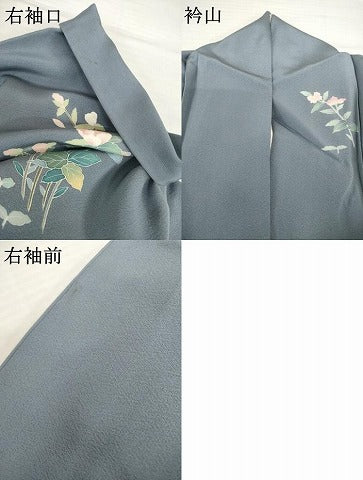 平和屋着物●訪問着 友禅 草花文 正絹 逸品 AABG4989ck