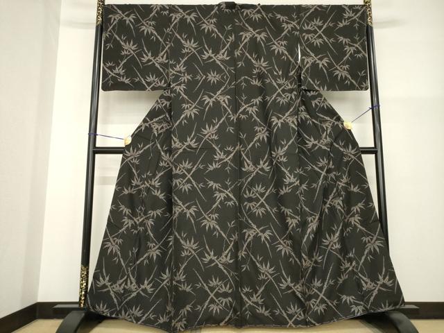 平和屋着物●本場大島紬 カタス7マルキ 笹竹文 正絹 逸品 AABG4991ck