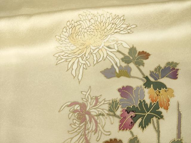 平和屋着物●訪問着 草花文 金彩 正絹 逸品 AABG4992ck