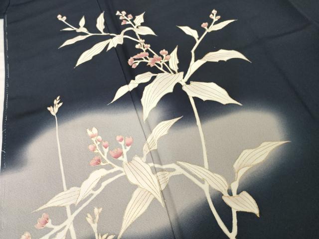 平和屋着物●訪問着 友禅 草花文 暈し染め 正絹 逸品 未使用 AABG4993ck
