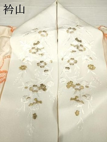 平和屋着物●長襦袢 無双仕立て 折り鶴 広衿仕立て 半衿刺繍 正絹 逸品 AABG4994ck