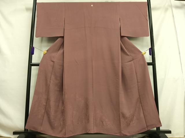 平和屋着物■色留訪問着 樹林地紋 蘇芳香色 正絹 逸品 AABG5001oa