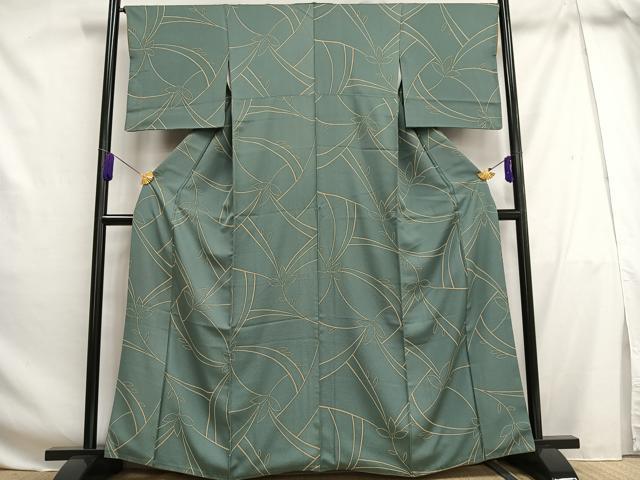 平和屋着物■上質な小紋 枝葉文 正絹 逸品 AABG5004oa