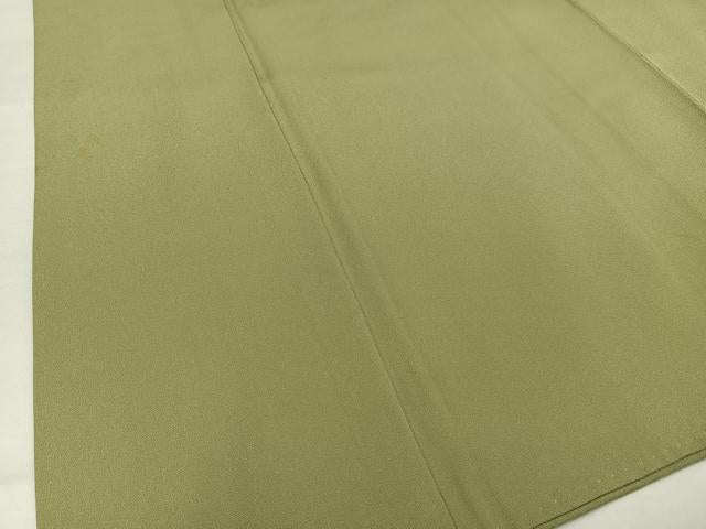 平和屋着物■上質な色無地 黄海松茶色 正絹 逸品 AABG5007oa