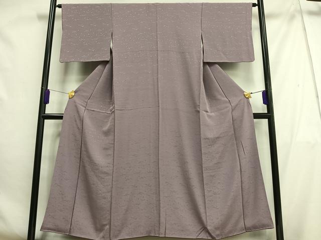 平和屋着物■上質な色無地 芝地紋 紅藤色 正絹 逸品 AABG5028oa