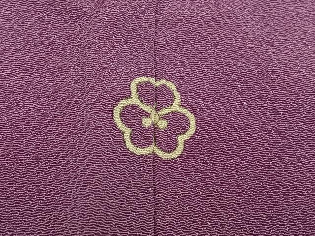 平和屋着物■上質な色無地 二藍色 鬼しぼ縮緬 正絹 逸品 AABG5042oa