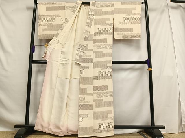 平和屋着物■上質な小紋 作家物 横段文 正絹 逸品 AABG5091oa