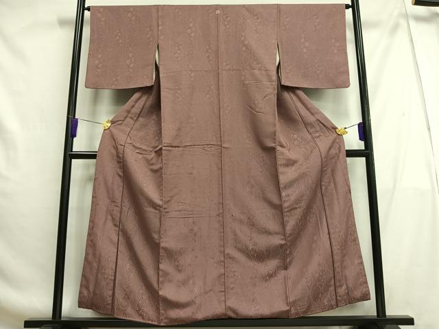 平和屋着物■上質な色無地 蜀江花地紋 蘇芳香色 正絹 逸品 AABG5100oa