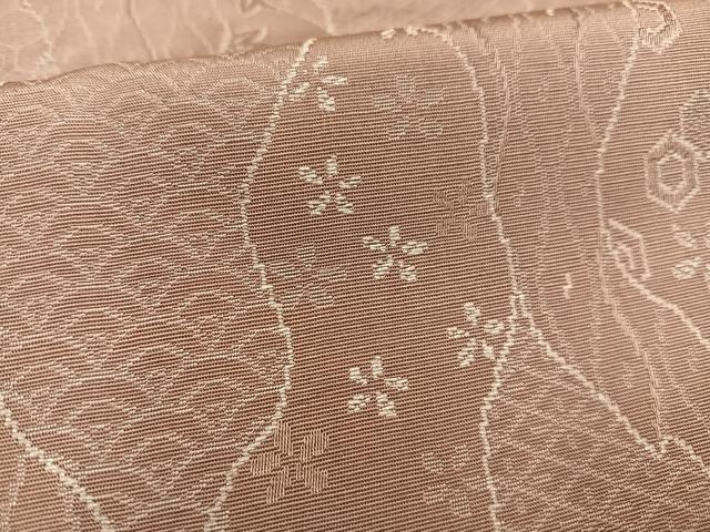 平和屋着物■上質な色無地 蜀江花地紋 蘇芳香色 正絹 逸品 AABG5100oa