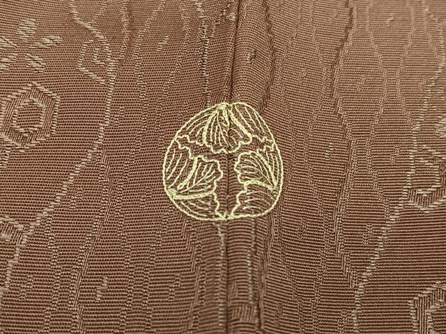 平和屋着物■上質な色無地 蜀江花地紋 蘇芳香色 正絹 逸品 AABG5100oa