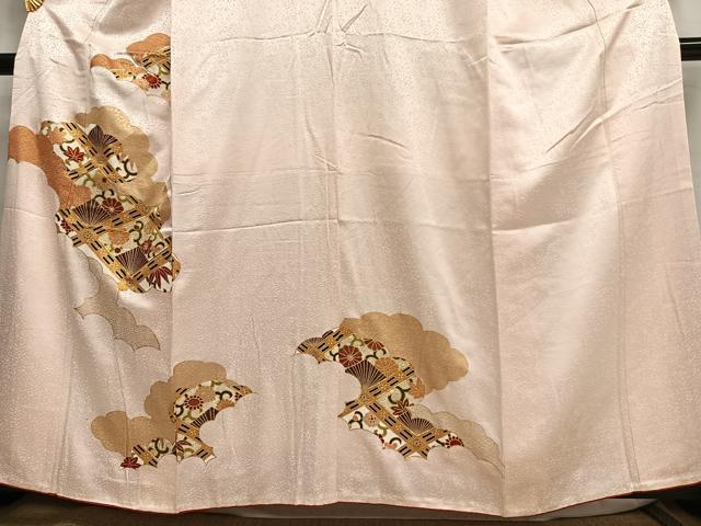 平和屋着物■訪問着 駒刺繍 雲取り天井花文 金彩 正絹 逸品 AABG5112oa