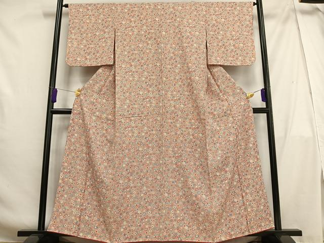 平和屋着物■上質な小紋 花唐草文 正絹 逸品 AABG5117oa