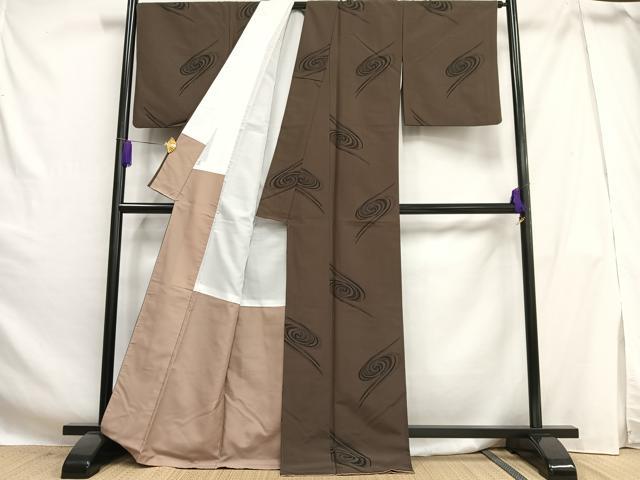 平和屋着物■小紋 渦巻文 洗える着物 AABG5169oa