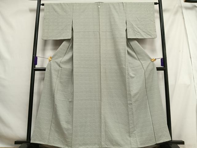 平和屋着物■上質な色無地 草花地紋 柳鼠色 正絹 逸品 AABG5173oa