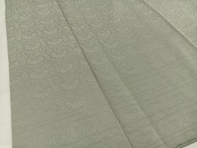 平和屋着物■上質な色無地 草花地紋 柳鼠色 正絹 逸品 AABG5173oa