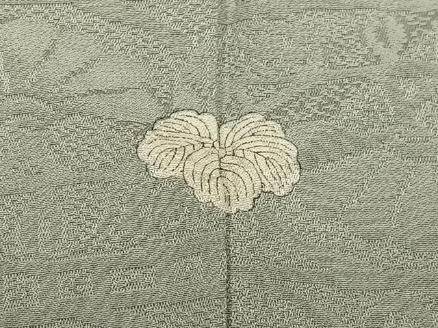 平和屋着物■上質な色無地 草花地紋 柳鼠色 正絹 逸品 AABG5173oa