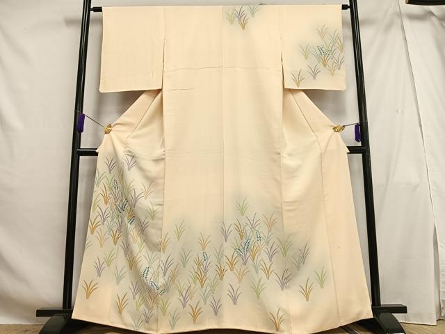 平和屋着物■訪問着 刺繍 草葉文 暈し染め 正絹 逸品 AABG5186oa