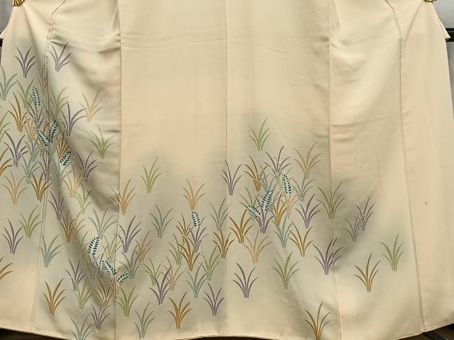平和屋着物■訪問着 刺繍 草葉文 暈し染め 正絹 逸品 AABG5186oa