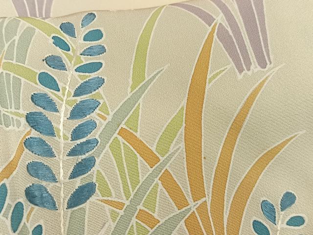 平和屋着物■訪問着 刺繍 草葉文 暈し染め 正絹 逸品 AABG5186oa