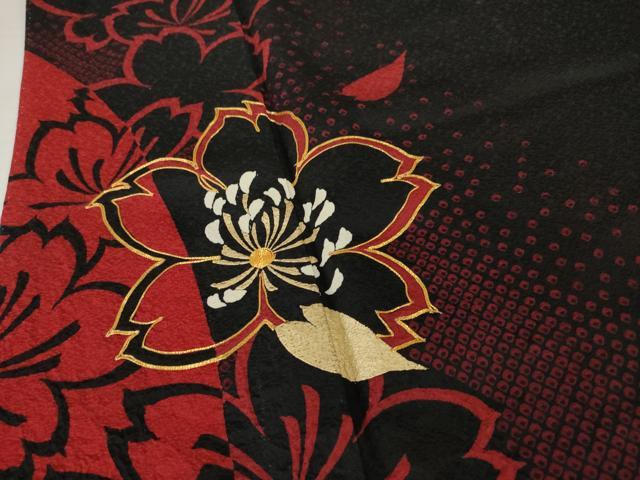 平和屋着物●訪問着 駒刺繍 舞花文 金彩 正絹 逸品 AABG5203ck