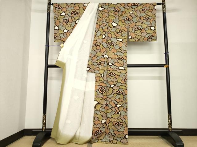 平和屋着物●上質な小紋 総絞り 花尽くし 高島屋扱い 正絹 逸品 AABG5204ck