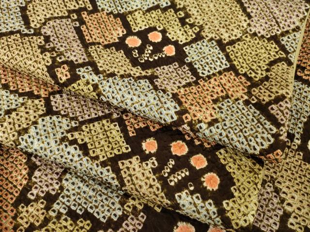 平和屋着物●上質な小紋 総絞り 花尽くし 高島屋扱い 正絹 逸品 AABG5204ck