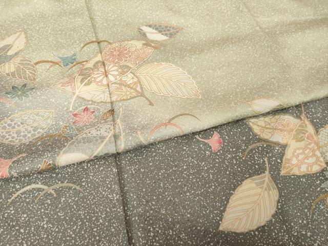 平和屋着物●訪問着 芝花文 暈し染め 金彩 正絹 逸品 AABG5205ck