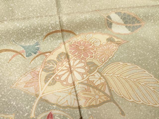 平和屋着物●訪問着 芝花文 暈し染め 金彩 正絹 逸品 AABG5205ck
